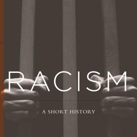 Racism: A Short Story Book Cover. Dark brown background. Two hands