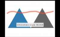 Unconscious bias Powerpoint slide. Two triangles and a wavy line