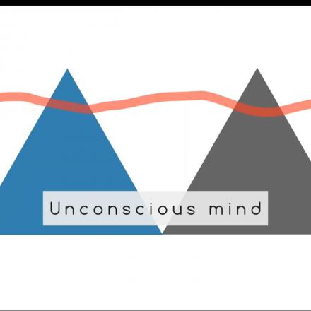 Unconscious bias Powerpoint slide. Two triangles and a wavy line