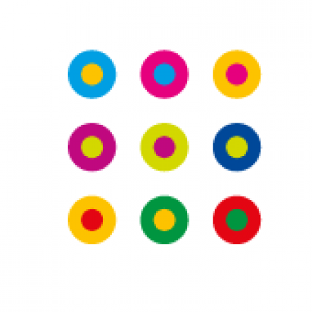 Charta der Viefalt Multi-colored dots in a square pattern